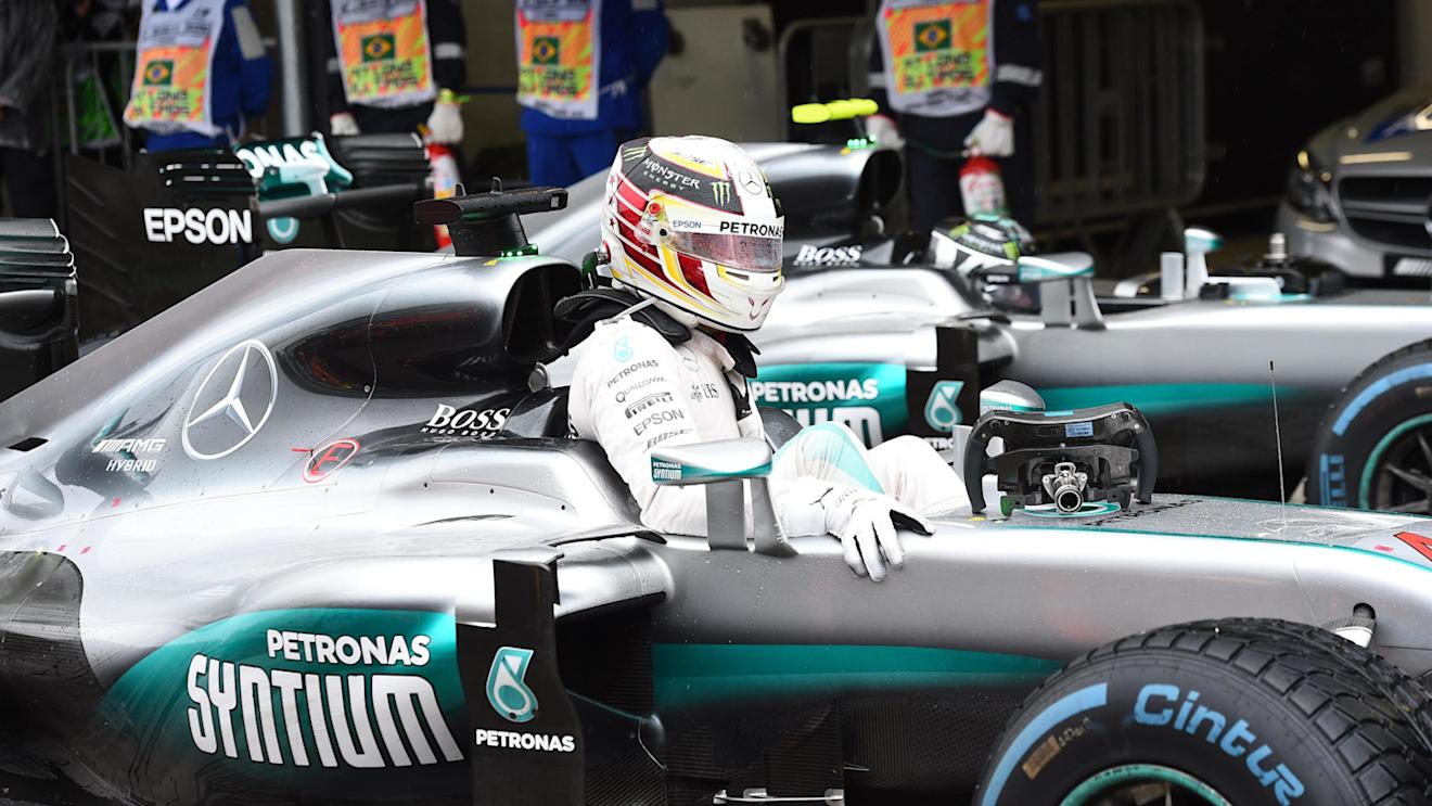 Race winner Lewis Hamilton (GBR) Mercedes AMG F1 celebrates in parc ferme at Formula One World Championship, Rd20, Brazilian Grand Prix, Race, Interlagos, Sao Paulo, Brazil, Sunday 13 November 2016. © Sutton Images