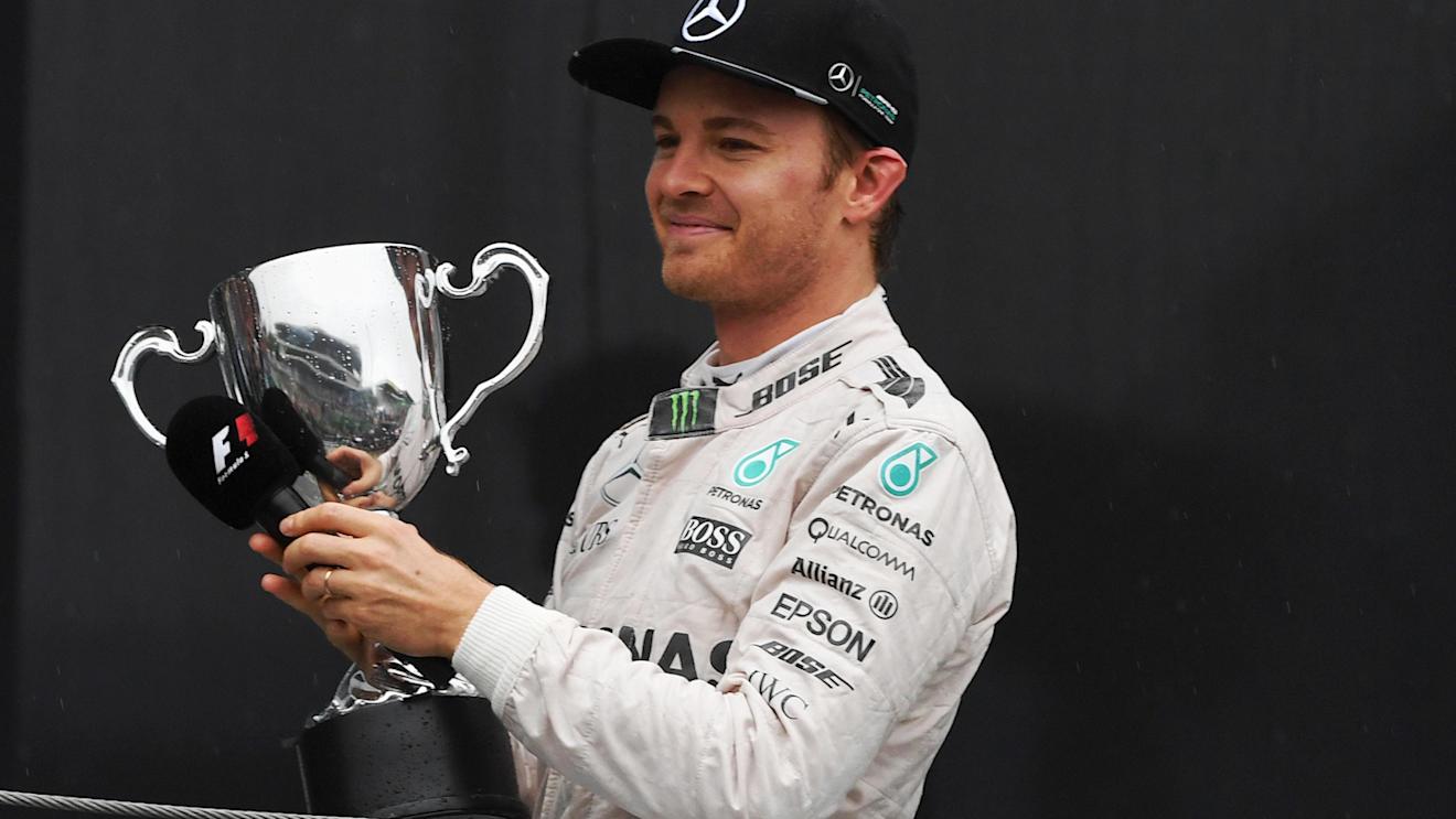 Nico Rosberg (GER) Mercedes AMG F1 celebrates on the podium with the trophy at Formula One World Championship, Rd20, Brazilian Grand Prix, Race, Interlagos, Sao Paulo, Brazil, Sunday 13 November 2016. © Sutton Images