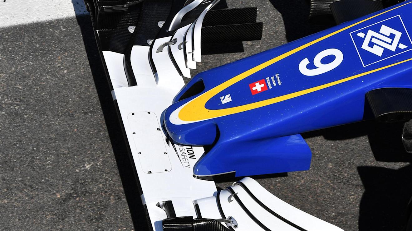 Sauber C35 nose and front wing at Formula One World Championship, Rd20, Brazilian Grand Prix, Preparations, Interlagos, Sao Paulo, Brazil, Thursday 10 November 2016. © Sutton Images