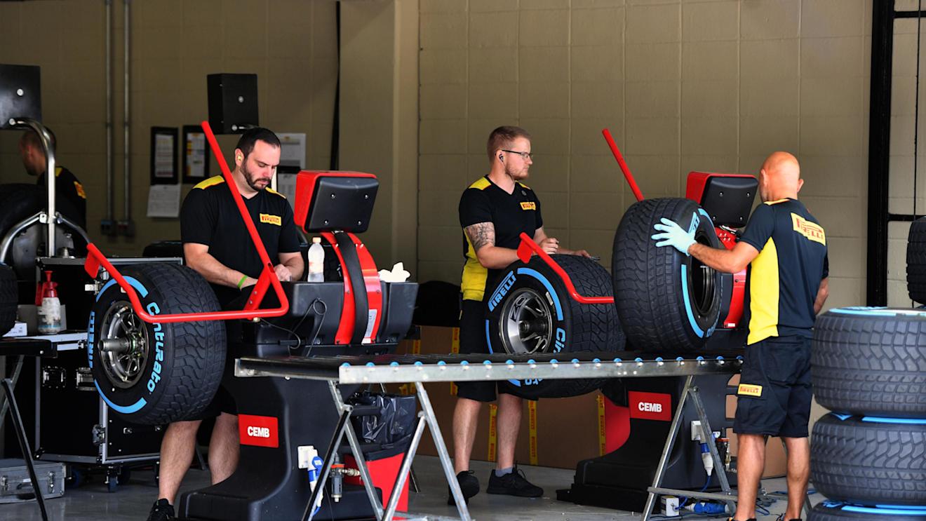 Pirelli tyres preparation area at Formula One World Championship, Rd20, Brazilian Grand Prix, Preparations, Interlagos, Sao Paulo, Brazil, Thursday 10 November 2016. © Sutton Images