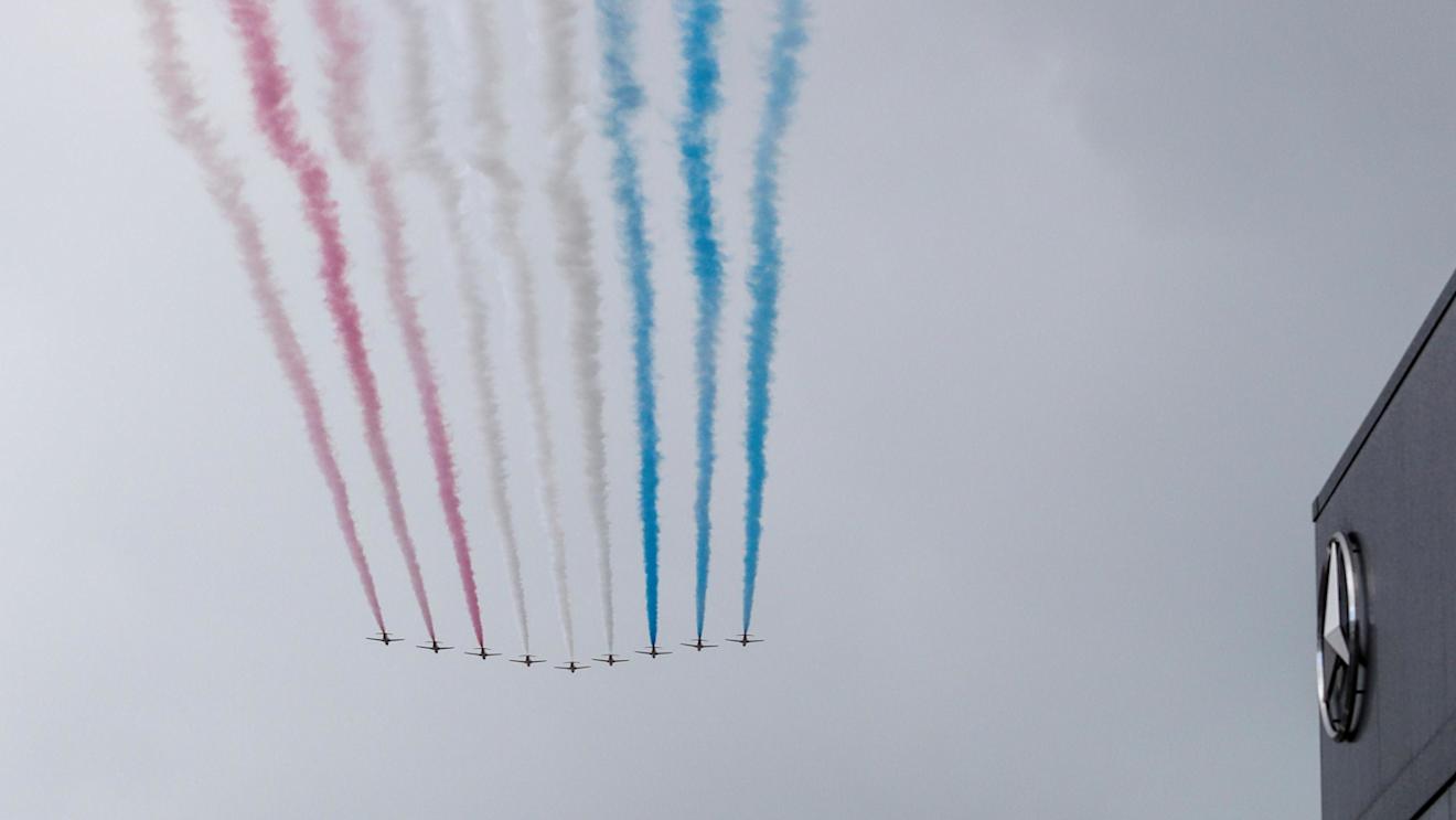 Flypast at Formula One World Championship, Rd10, British Grand Prix, Race, Silverstone, England, Sunday 10 July 2016. © Sutton Images