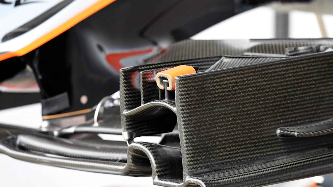 Force India VJM09 front wing detail at Formula One World Championship, Rd10, British Grand Prix, Preparations, Silverstone, England, Thursday 7 July 2016. © Sutton Images