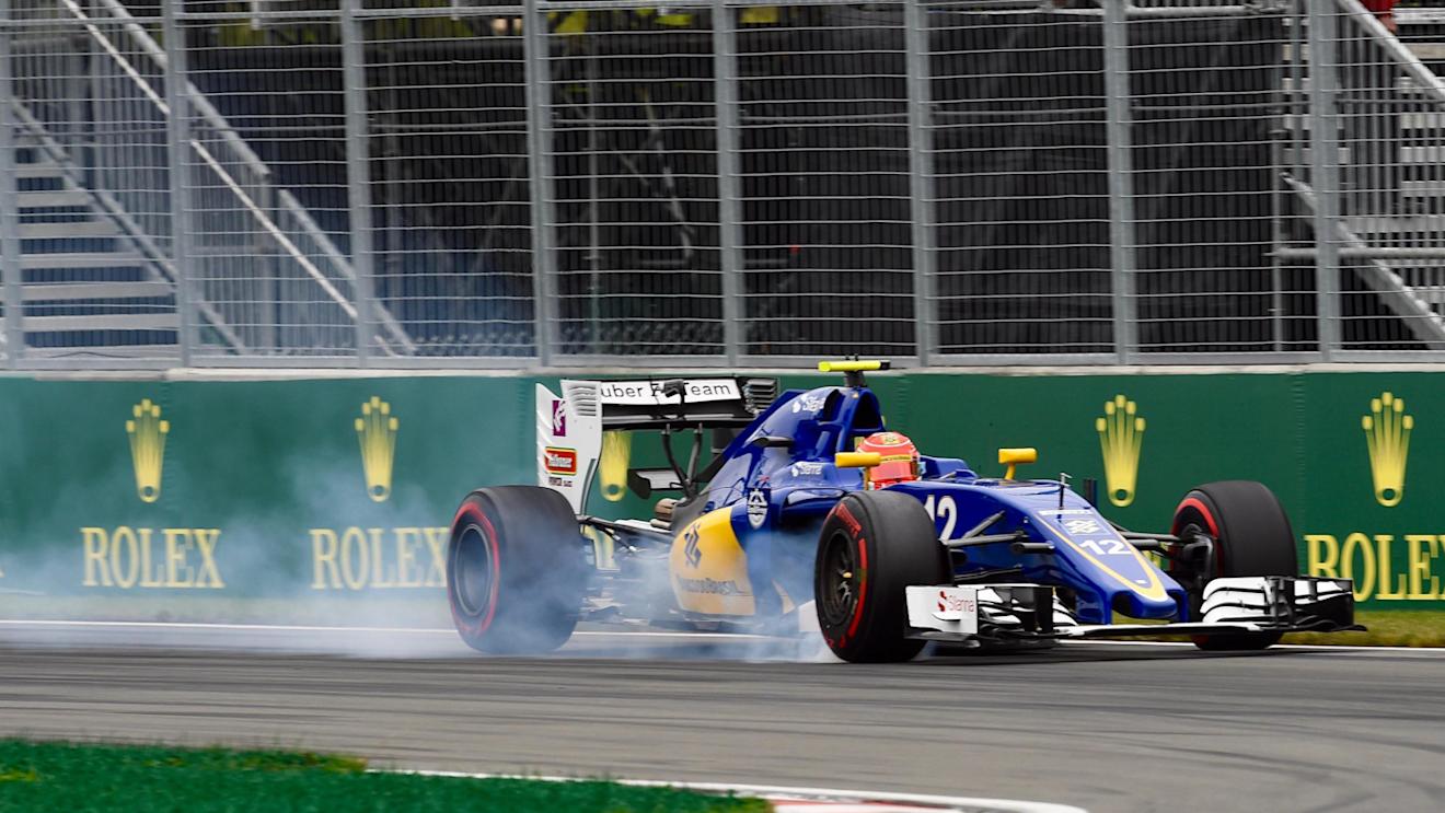 Felipe Nasr (BRA) Sauber C35 locks up at Formula One World Championship, Rd7, Canadian Grand Prix, Qualifying, Montreal, Canada, Saturday 11 June 2016. © Sutton Images