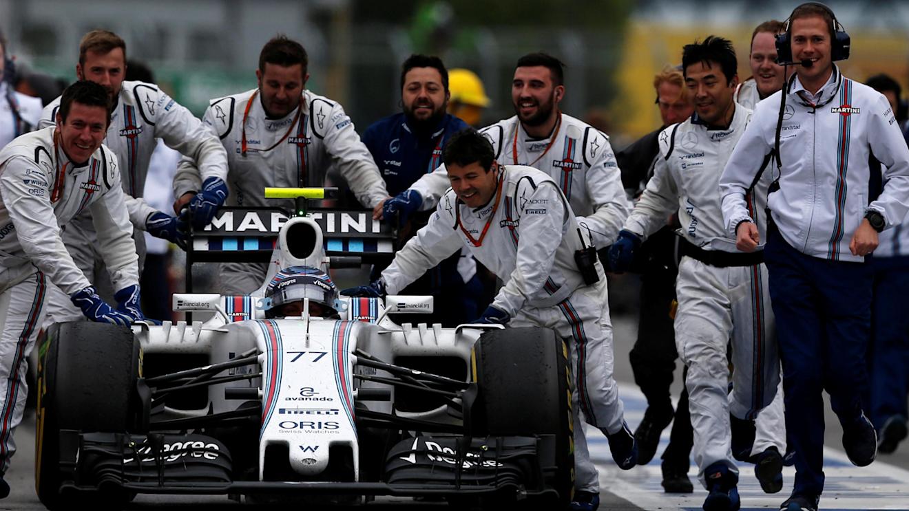 Third placed Valtteri Bottas (FIN) Williams FW38 is pushed into parc ferme at Formula One World Championship, Rd7, Canadian Grand Prix, Race, Montreal, Canada, Sunday 12 June 2016. © Sutton Images