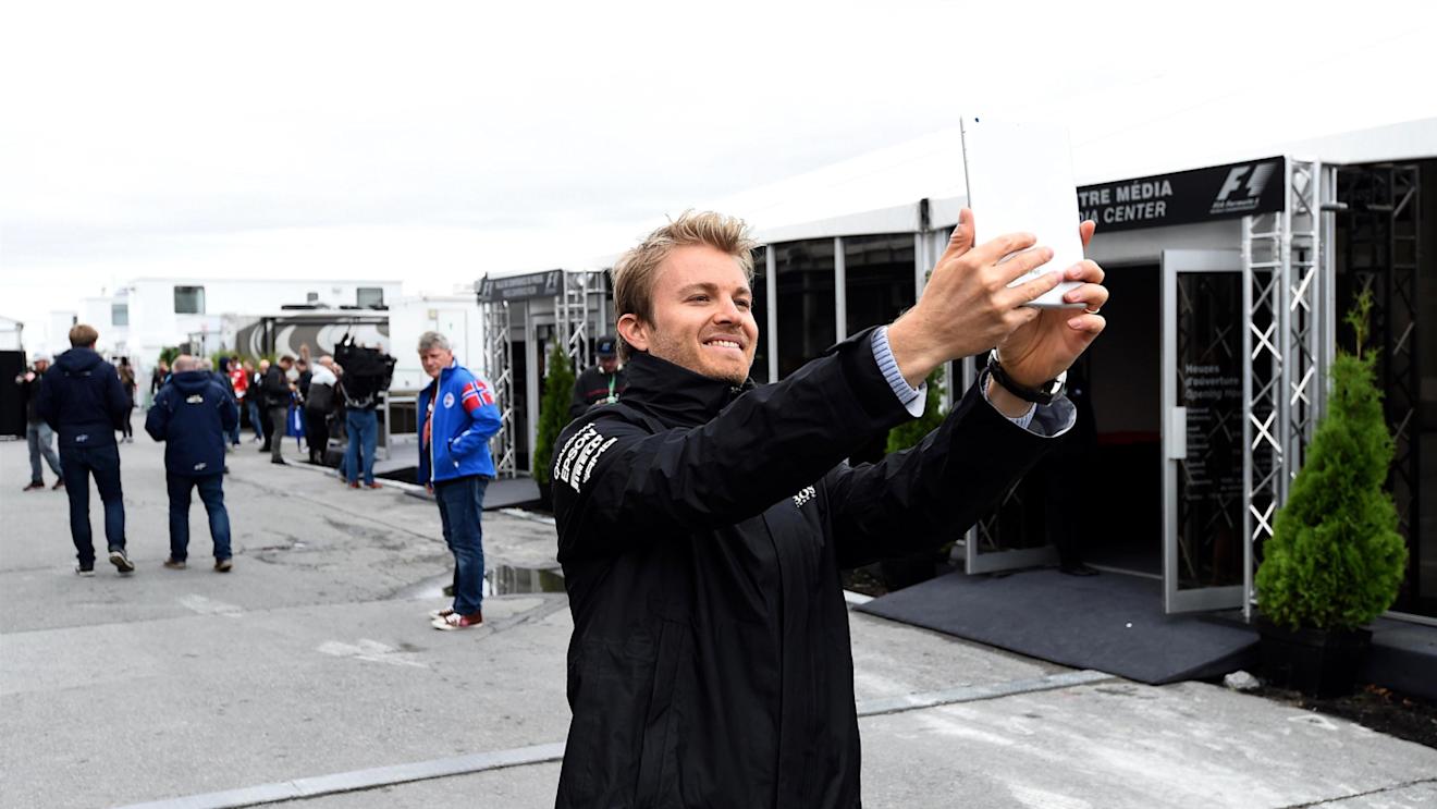 Nico Rosberg (GER) Mercedes AMG F1 selfie at Formula One World Championship, Rd7, Canadian Grand Prix, Preparations, Montreal, Canada, Thursday 9 June 2016. © Sutton Images