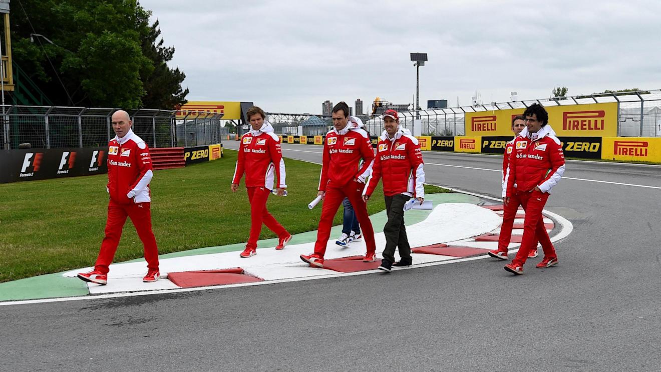 Sebastian Vettel (GER) Ferrari walks the track at Formula One World Championship, Rd7, Canadian Grand Prix, Preparations, Montreal, Canada, Thursday 9 June 2016. © Sutton Images