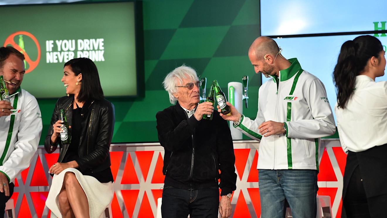 Bernie Ecclestone (GBR) CEO Formula One Group (FOM) and Gianluca Di Tondo (ITA) Senior Director Global Heineken Brand at Heineken announces global partnership with Formula One Management press call at Formula One World Championship, Rd7, Canadian Grand Prix, Preparations, Montreal, Canada, Thursday 9 June 2016. © Sutton Images