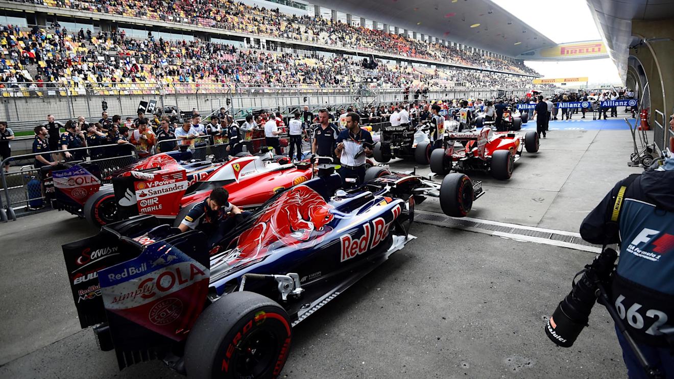 Cars in parc ferme at Formula One World Championship, Rd3, Chinese Grand Prix, Qualifying, Shanghai, China, Saturday 16 April 2016. © Sutton Motorsport Images