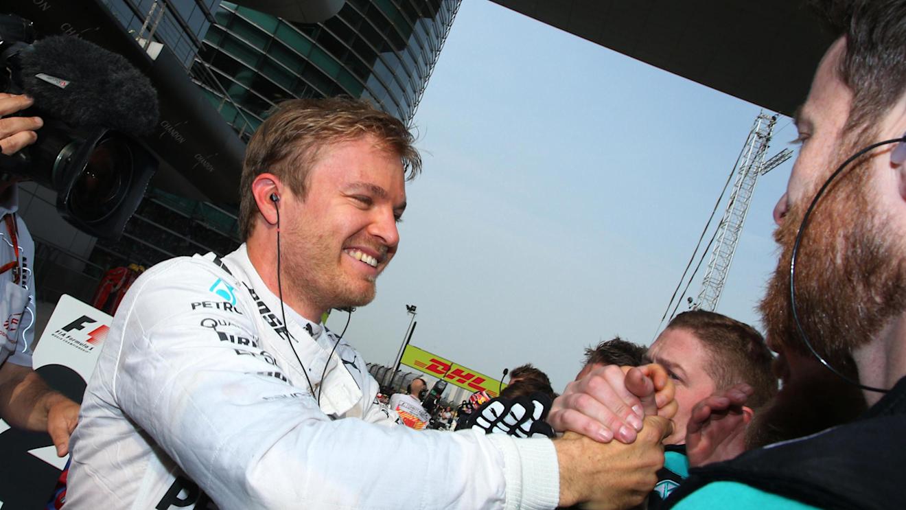 Race winner Nico Rosberg (GER) Mercedes AMG F1 celebrates in parc ferme at Formula One World Championship, Rd3, Chinese Grand Prix, Race, Shanghai, China, Sunday 17 April 2016. © Sutton Motorsport Images