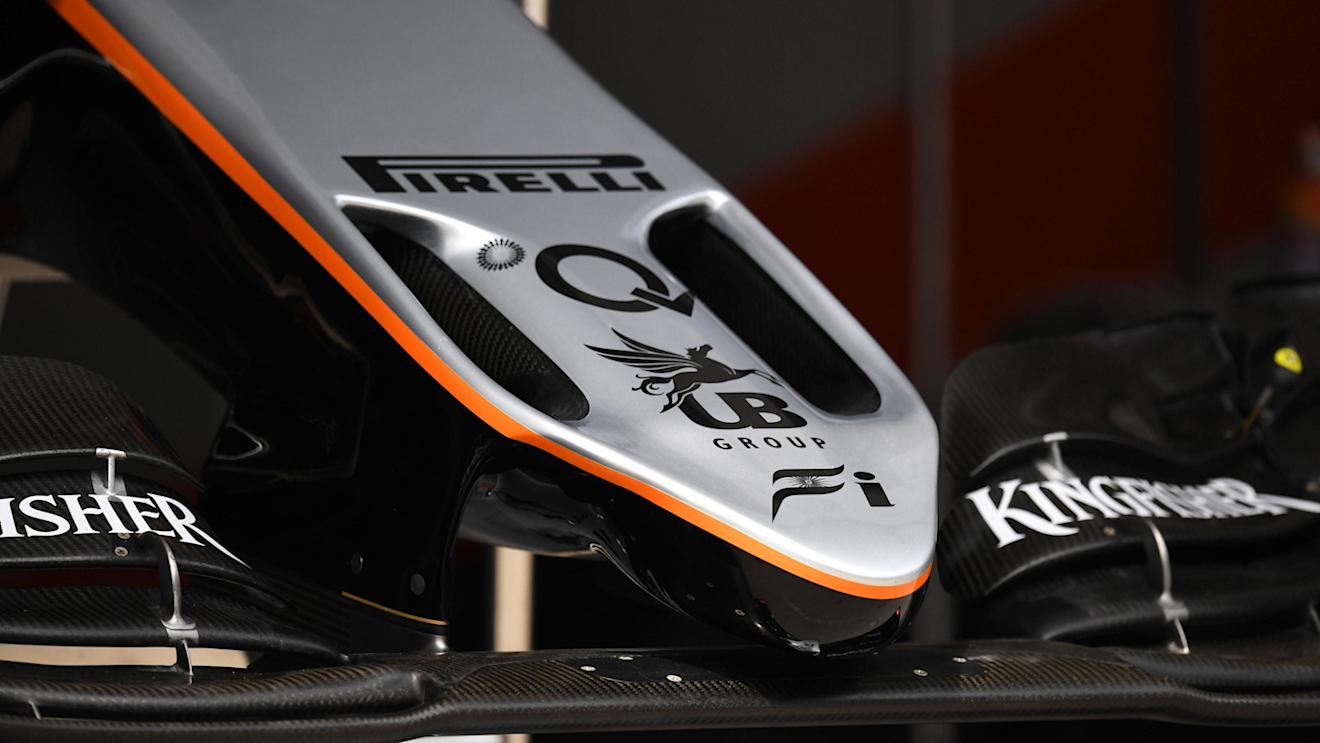 Force India VJM09 nose detail at Formula One World Championship, Rd3, Chinese Grand Prix, Preparations, Shanghai, China, Thursday 14 April 2016. © Sutton Motorsport Images
