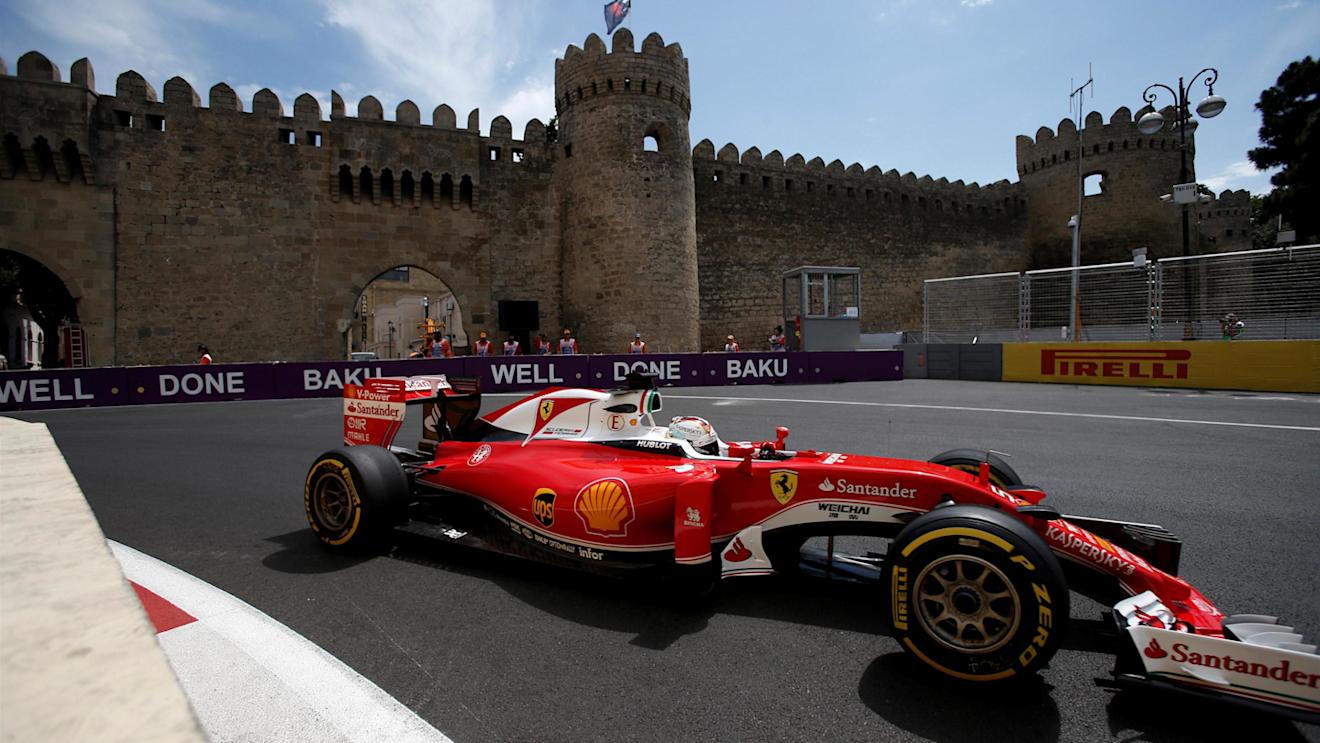 Sebastian Vettel (GER) Ferrari SF16-H at Formula One World Championship, Rd8, European Grand Prix, Practice, Baku City Circuit, Baku, Azerbaijan, Friday 17 June 2016. © Manolo Media Sutton Images