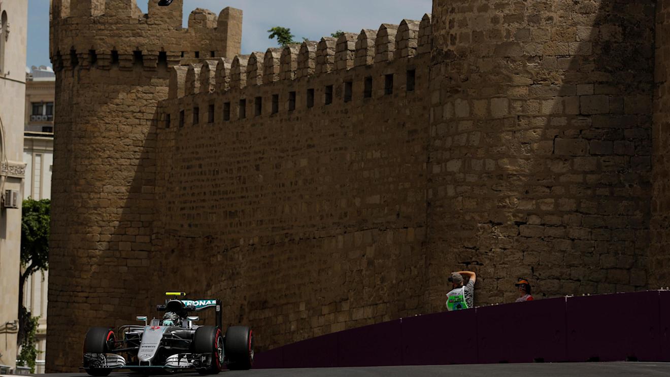 Nico Rosberg (GER) Mercedes-Benz F1 W07 Hybrid at Formula One World Championship, Rd8, European Grand Prix, Practice, Baku City Circuit, Baku, Azerbaijan, Friday 17 June 2016. © Sutton Images