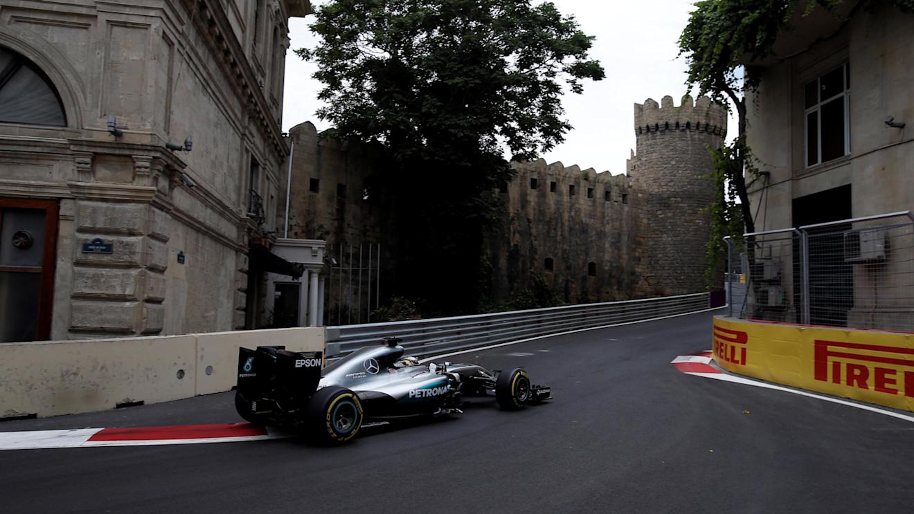 Lewis Hamilton (GBR) Mercedes-Benz F1 W07 Hybrid at Formula One World Championship, Rd8, European Grand Prix, Practice, Baku City Circuit, Baku, Azerbaijan, Friday 17 June 2016. © Sutton Images