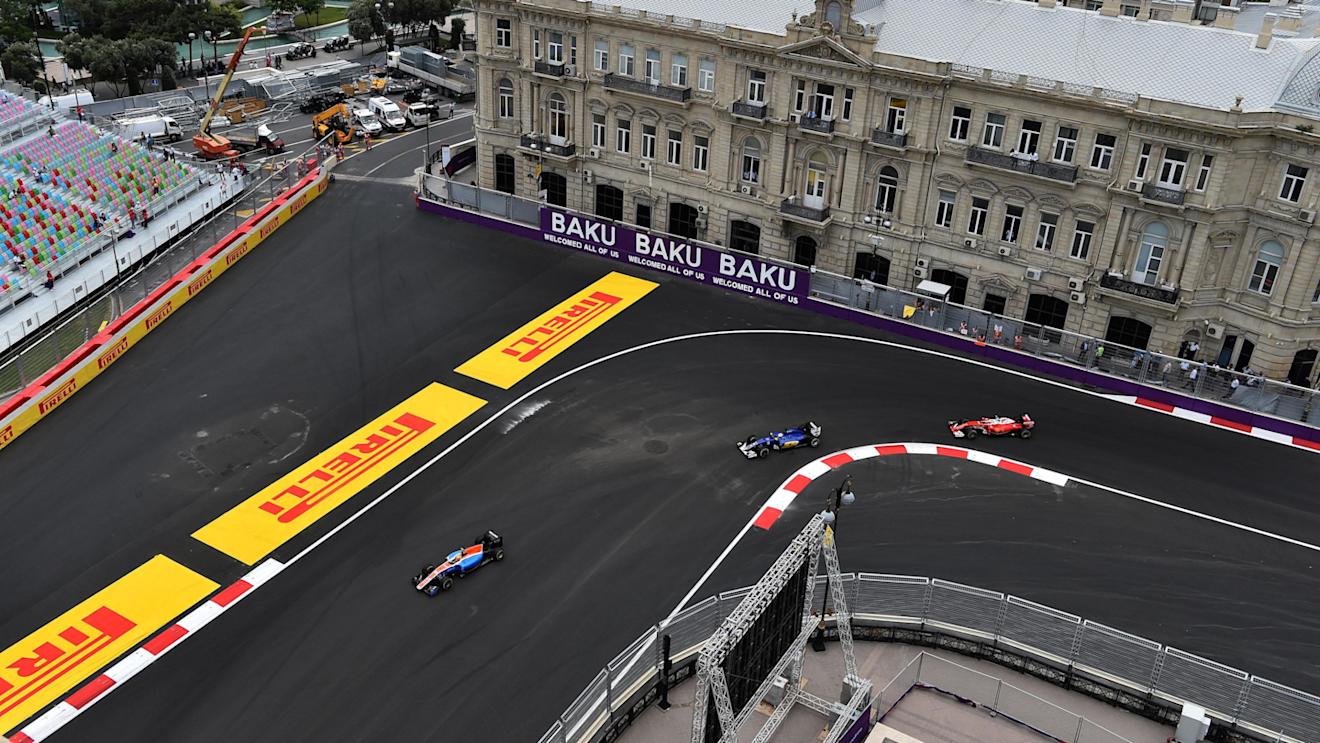 Rio Haryanto (IDN) Manor Racing MRT05, Marcus Ericsson (SWE) Sauber C35 and Kimi Raikkonen (FIN) Ferrari SF16-H at Formula One World Championship, Rd8, European Grand Prix, Practice, Baku City Circuit, Baku, Azerbaijan, Friday 17 June 2016. © Sutton Images