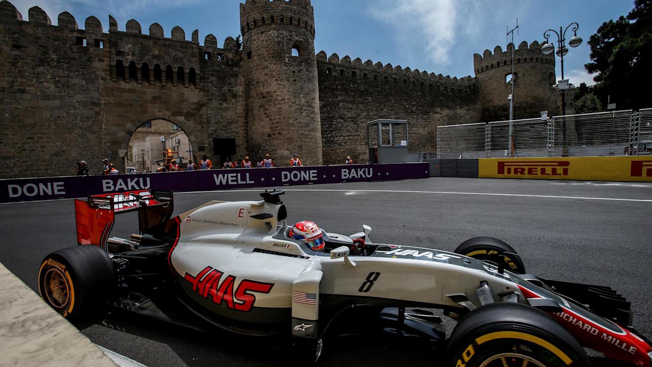 Romain Grosjean (FRA) Haas VF-16 at Formula One World Championship, Rd8, European Grand Prix, Practice, Baku City Circuit, Baku, Azerbaijan, Friday 17 June 2016. © Sutton Images