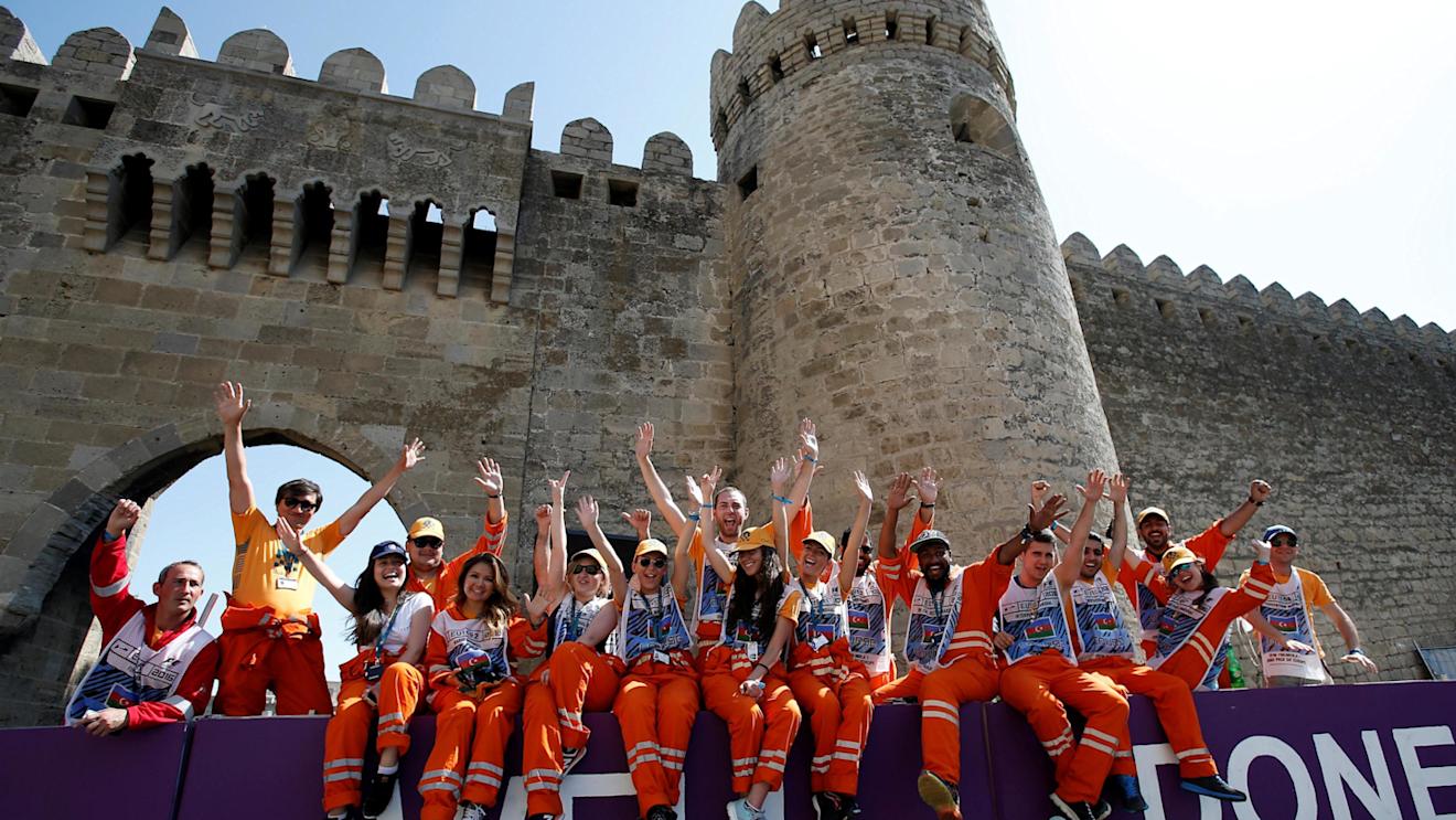 Marshals at Formula One World Championship, Rd8, European Grand Prix, Race, Baku City Circuit, Baku, Azerbaijan, Sunday 19 June 2016. © Sutton Images