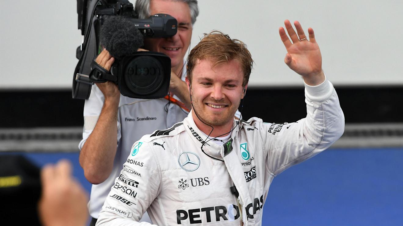 race winner Nico Rosberg (GER) Mercedes AMG F1 Celebrates IN Parc ferme  at the end of the race at Formula One World Championship, Rd8, European Grand Prix, Race, Baku City Circuit, Baku, Azerbaijan, Sunday 19 June 2016. © Sutton Images