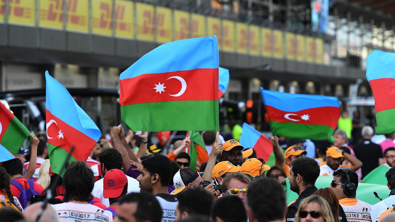 Fans and flags at Formula One World Championship, Rd8, European Grand Prix, Race, Baku City Circuit, Baku, Azerbaijan, Sunday 19 June 2016. © Sutton Images