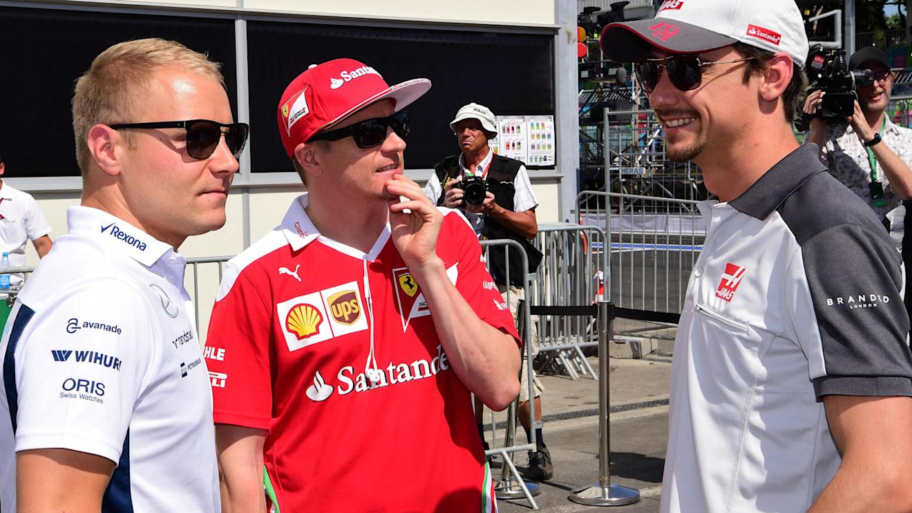 Valtteri Bottas (FIN) Williams, Kimi Raikkonen (FIN) Ferrari and Esteban Gutierrez (MEX) Haas F1 at Formula One World Championship, Rd8, European Grand Prix, Race, Baku City Circuit, Baku, Azerbaijan, Sunday 19 June 2016. © Sutton Images