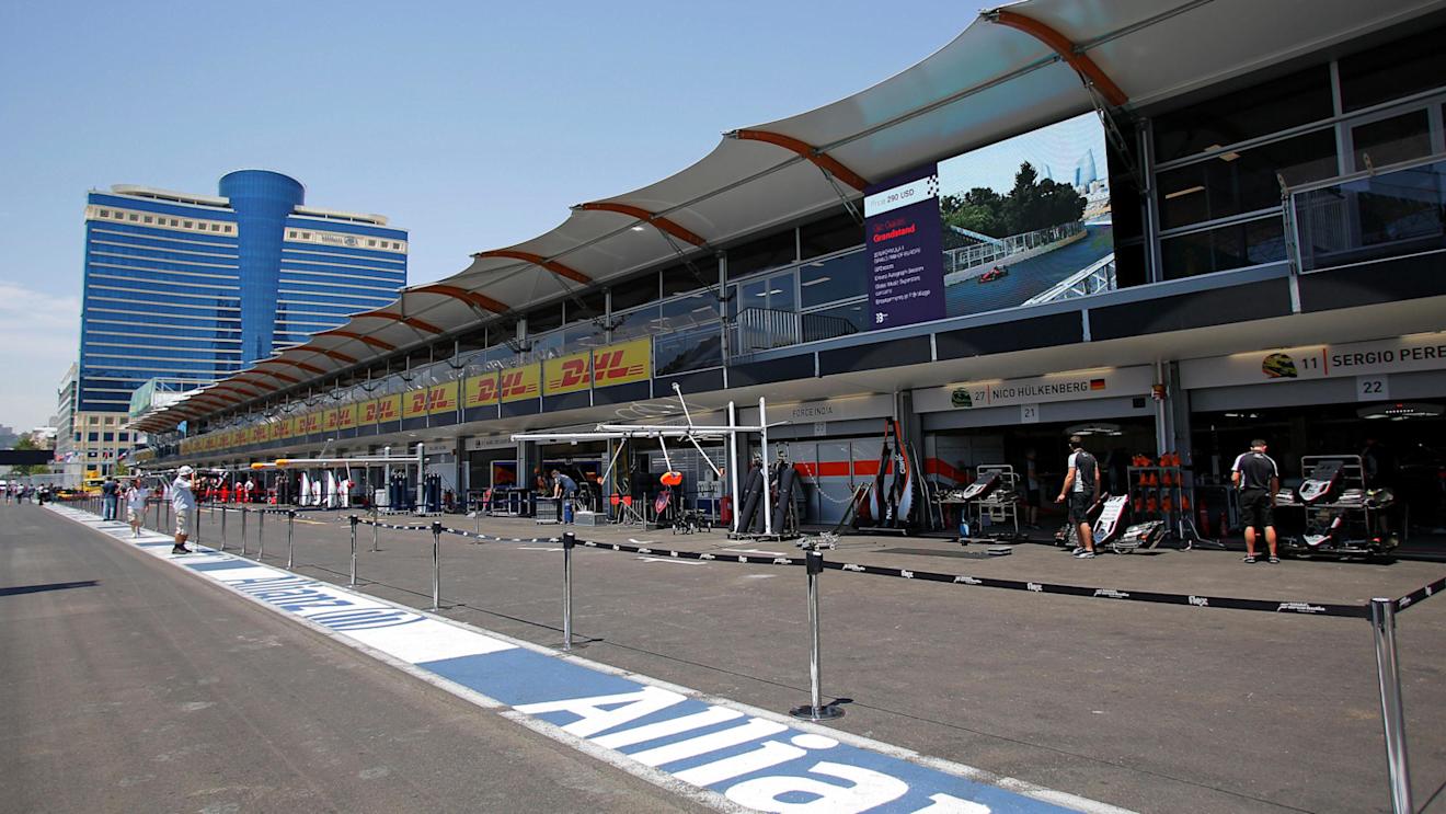 Pit lane at Formula One World Championship, Rd8, European Grand Prix, Preparations, Baku City Circuit, Baku, Azerbaijan, Thursday 16 June 2016. © Sutton Images