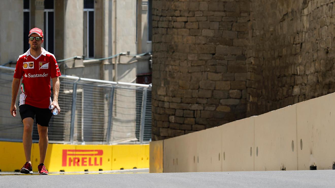 Sebastian Vettel (GER) Ferrari walks the track at Formula One World Championship, Rd8, European Grand Prix, Preparations, Baku City Circuit, Baku, Azerbaijan, Thursday 16 June 2016. © Sutton Images