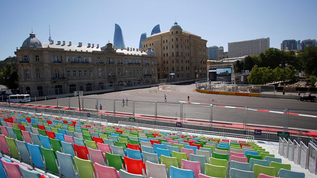 Grandstand at Formula One World Championship, Rd8, European Grand Prix, Preparations, Baku City Circuit, Baku, Azerbaijan, Wednesday 15 June 2016. © Sutton Images