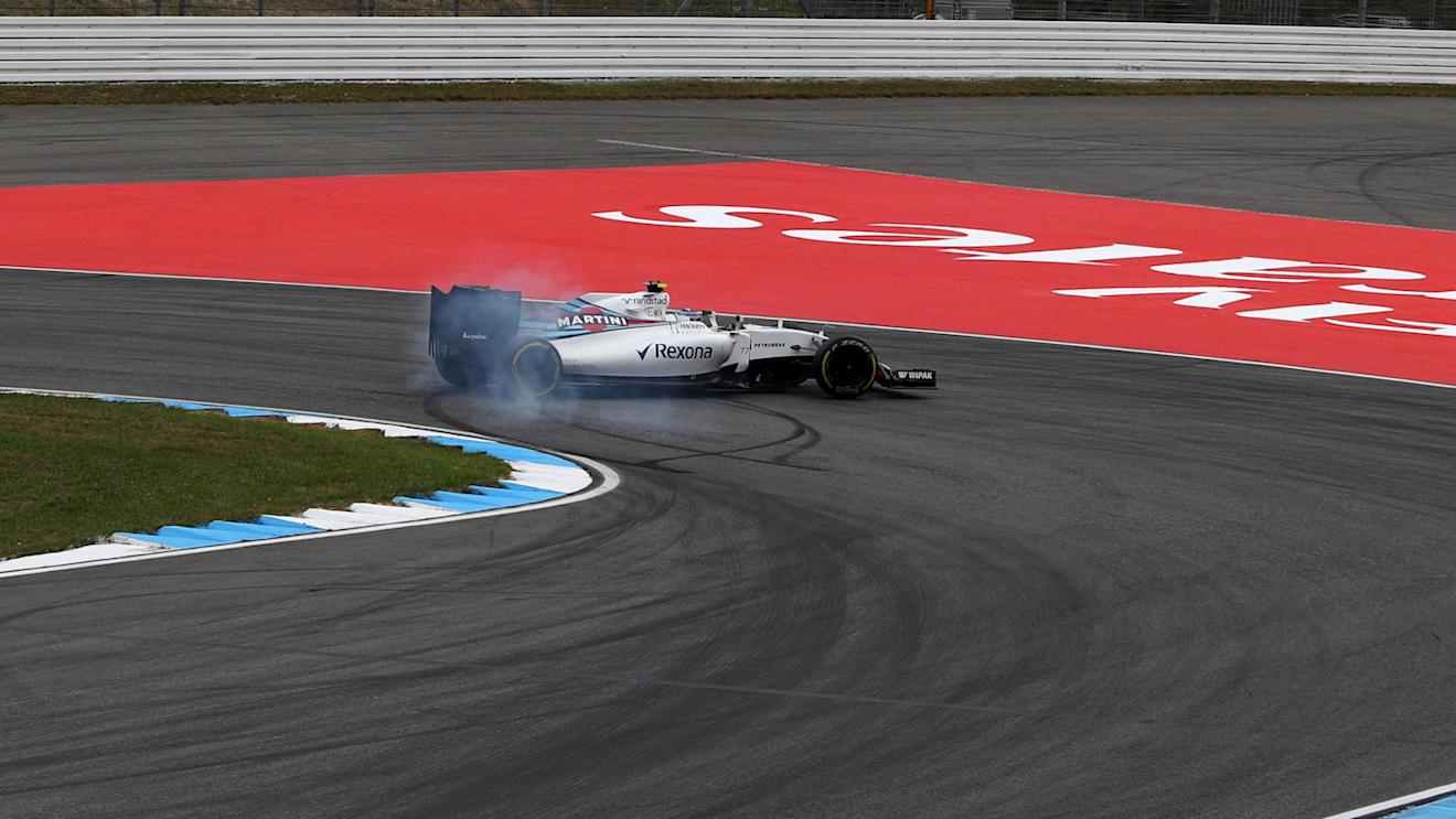 Valtteri Bottas (FIN) Williams FW38 spins at Formula One World Championship, Rd12, German Grand Prix, Practice, Hockenheim, Germany, Friday 29 July 2016. © Sutton Images