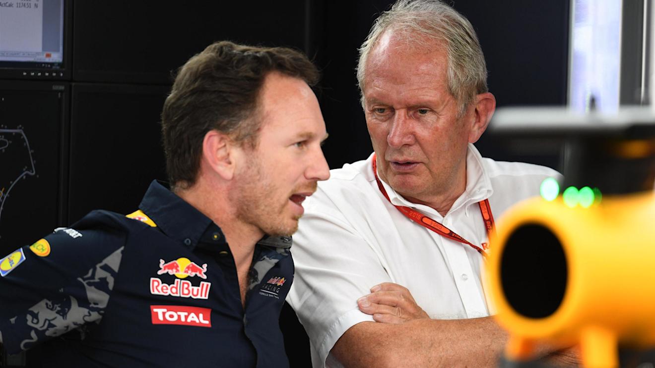 Christian Horner (GBR) Red Bull Racing Team Principal and Dr Helmut Marko (AUT) Red Bull Motorsport Consultant at Formula One World Championship, Rd12, German Grand Prix, Practice, Hockenheim, Germany, Friday 29 July 2016. © Sutton Images