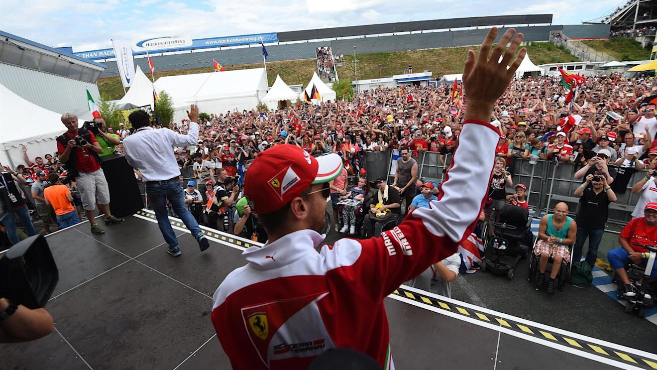 Sebastian Vettel (GER) Ferrari at the autograph session at Formula One World Championship, Rd12, German Grand Prix, Qualifying, Hockenheim, Germany, Saturday 30 July 2016. © Sutton Images
