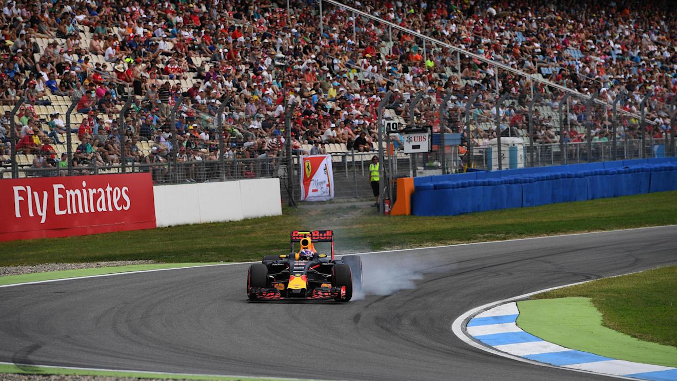 Max Verstappen (NED) Red Bull Racing RB12 locks up at Formula One World Championship, Rd12, German Grand Prix, Qualifying, Hockenheim, Germany, Saturday 30 July 2016. © Sutton Images