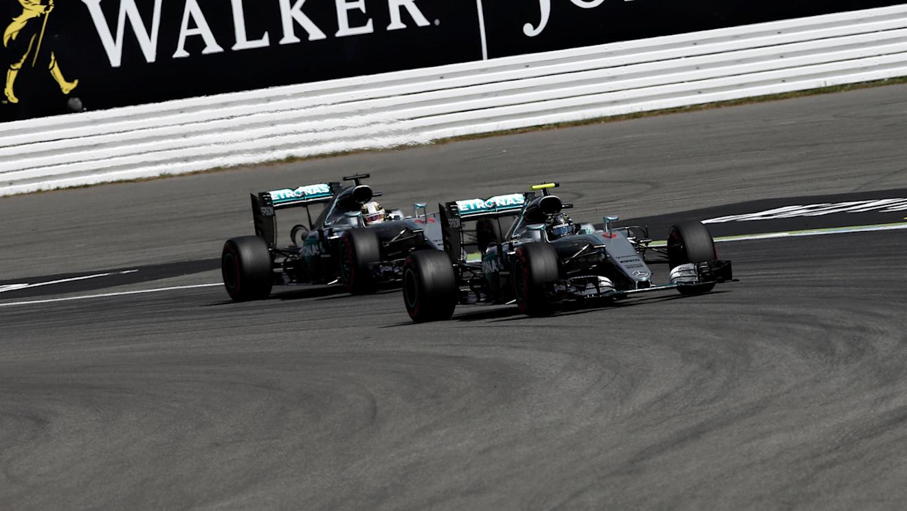 Nico Rosberg (GER) Mercedes-Benz F1 W07 Hybrid and Lewis Hamilton (GBR) Mercedes-Benz F1 W07 Hybrid at Formula One World Championship, Rd12, German Grand Prix, Qualifying, Hockenheim, Germany, Saturday 30 July 2016. © Sutton Images