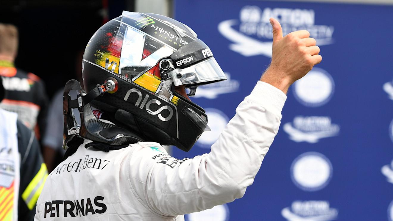 Pole sitter Nico Rosberg (GER) Mercedes AMG F1 celebrates in parc ferme at Formula One World Championship, Rd12, German Grand Prix, Qualifying, Hockenheim, Germany, Saturday 30 July 2016. © Sutton Images