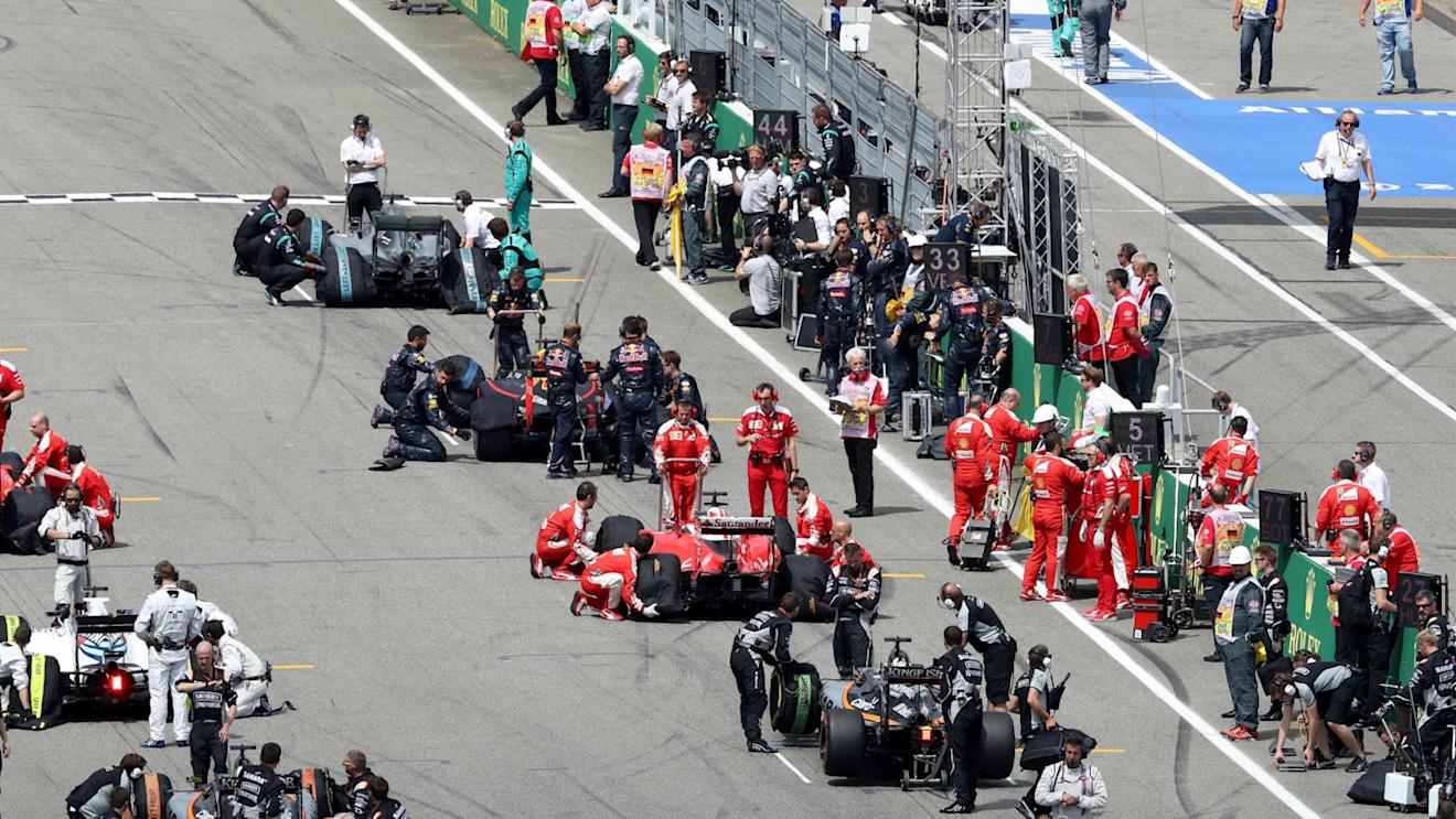 Cars on the grid at Formula One World Championship, Rd12, German Grand Prix, Race, Hockenheim, Germany, Sunday 31 July 2016. © Sutton Images