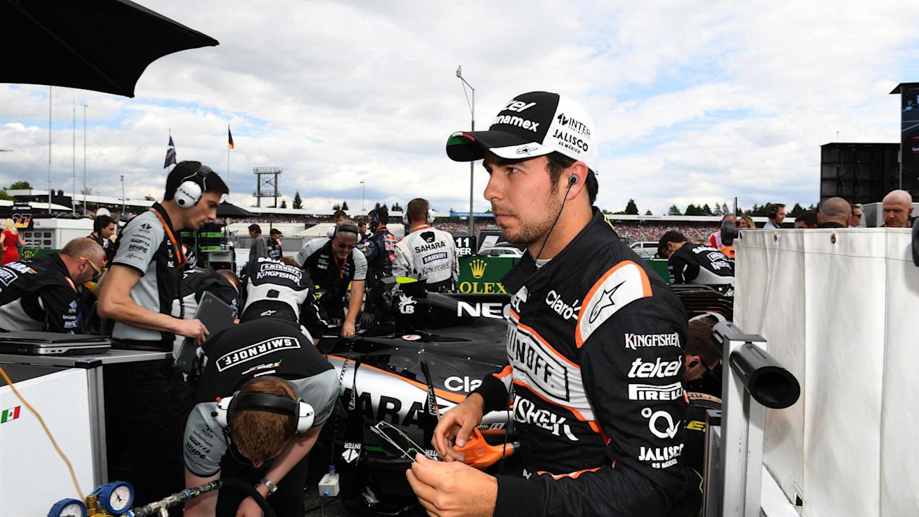 Sergio Perez (MEX) Force India on the grid at Formula One World Championship, Rd12, German Grand Prix, Race, Hockenheim, Germany, Sunday 31 July 2016. © Sutton Images
