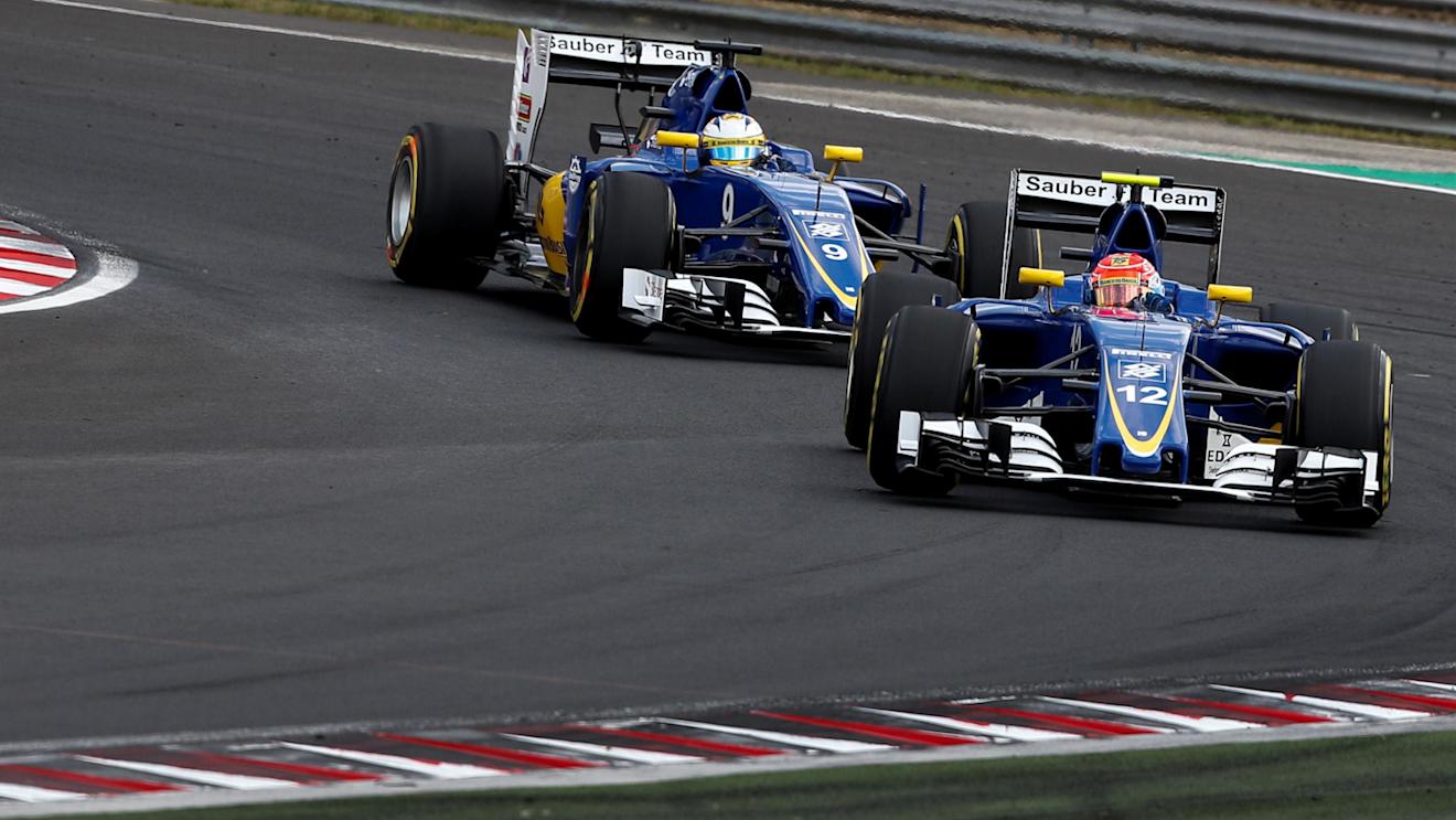 Felipe Nasr (BRA) Sauber C35 and Marcus Ericsson (SWE) Sauber C35 at Formula One World Championship, Rd11, Practice, Hungaroring, Hungary, Friday 22 July 2016. © Sutton Images