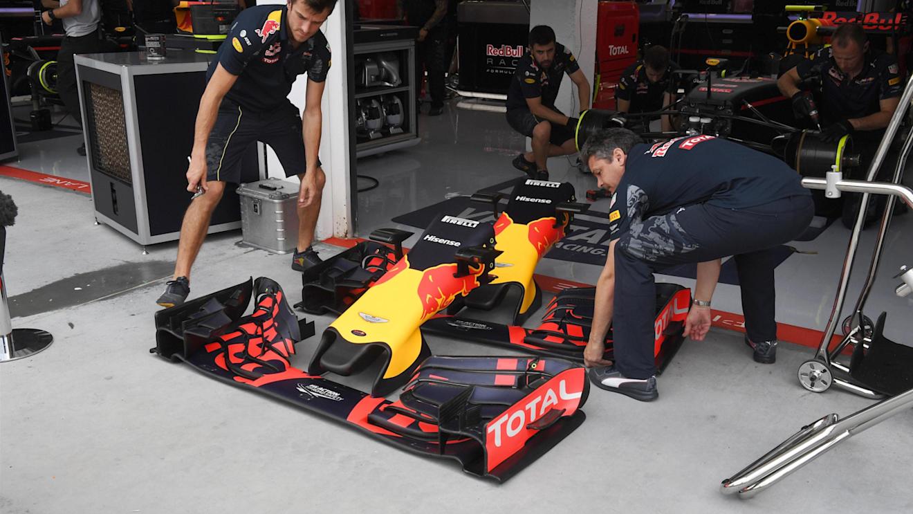 Red Bull Racing RB12 nose and front wing at Formula One World Championship, Rd11, Practice, Hungaroring, Hungary, Friday 22 July 2016. © Sutton Images