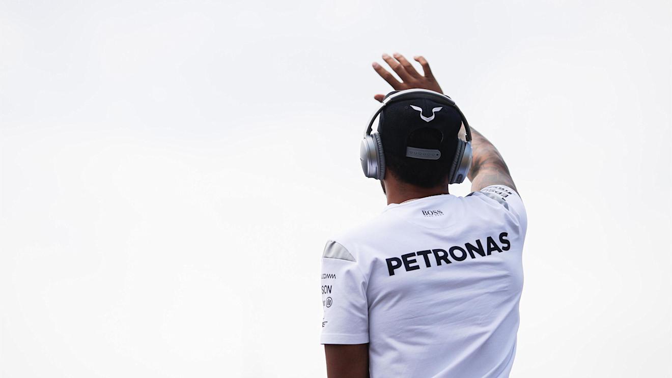 Lewis Hamilton (GBR) Mercedes AMG F1 on the drivers parade at Formula One World Championship, Rd11, Hungarian Grand Prix, Race, Hungaroring, Hungary, Sunday 24 July 2016. © Sutton Images