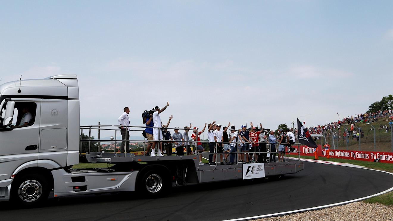 Drivers parade at Formula One World Championship, Rd11, Hungarian Grand Prix, Race, Hungaroring, Hungary, Sunday 24 July 2016. © Sutton Images