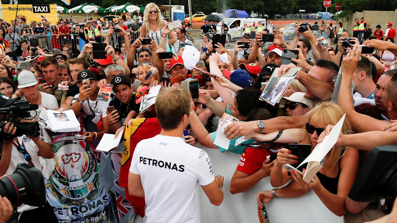 Nico Rosberg (GER) Mercedes AMG F1 signs autographs for the fans at Formula One World Championship, Rd11, Hungarian Grand Prix, Race, Hungaroring, Hungary, Sunday 24 July 2016. © Sutton Images