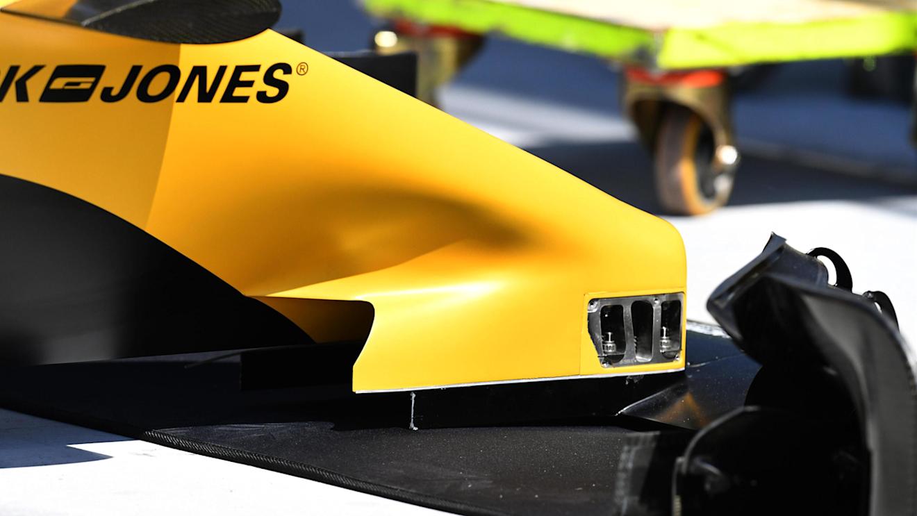 Renault Sport F1 Team RS16 nose and front wing detail at Formula One World Championship, Rd11, Preparations, Hungaroring, Hungary, Thursday 21 July 2016. © Sutton Images