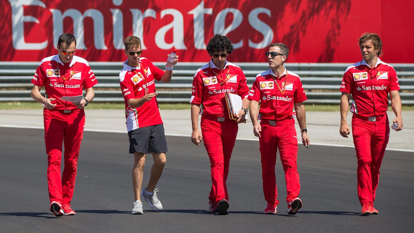 Sebastian Vettel (GER) Ferrari walks the track at Formula One World Championship, Rd11, Preparations, Hungaroring, Hungary, Thursday 21 July 2016. © Sutton Images