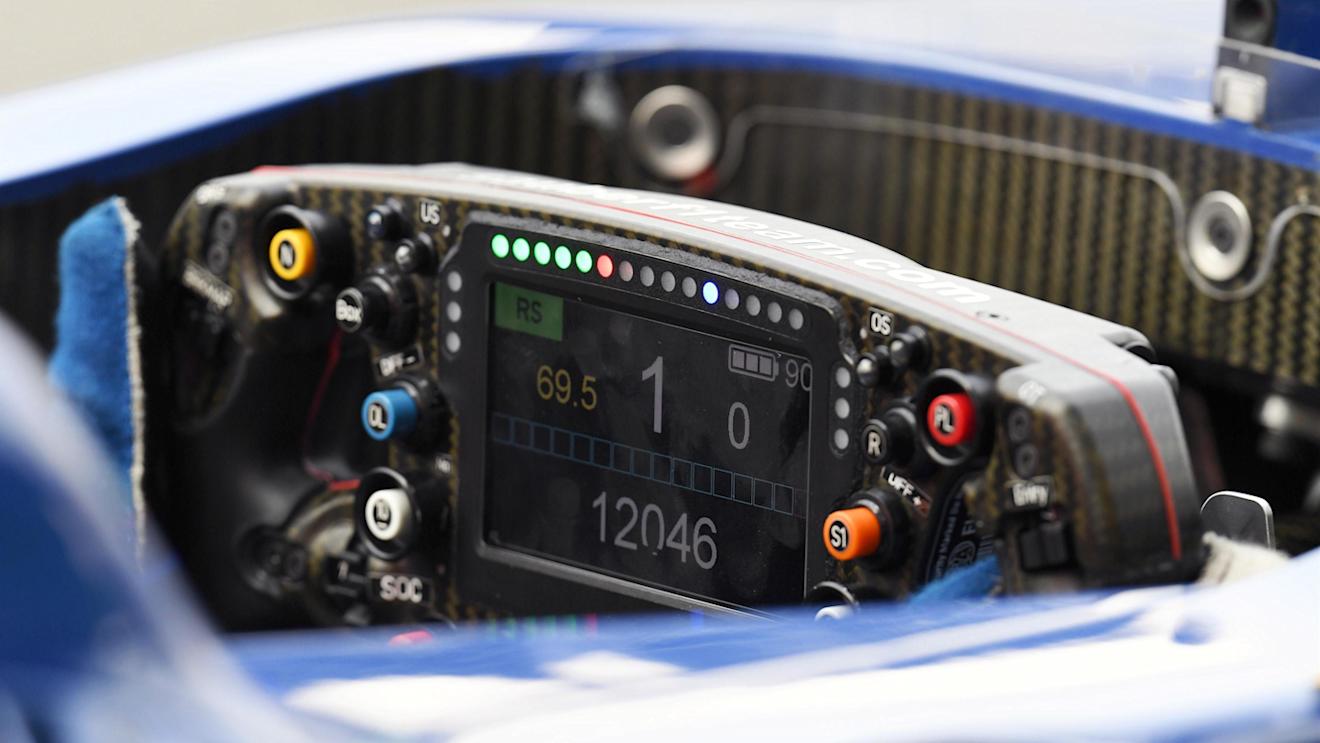 Sauber C35 steering wheel detail at Formula One World Championship, Rd14, Italian Grand Prix, Qualifying, Monza, Italy, Saturday 3 September 2016. © Sutton Images