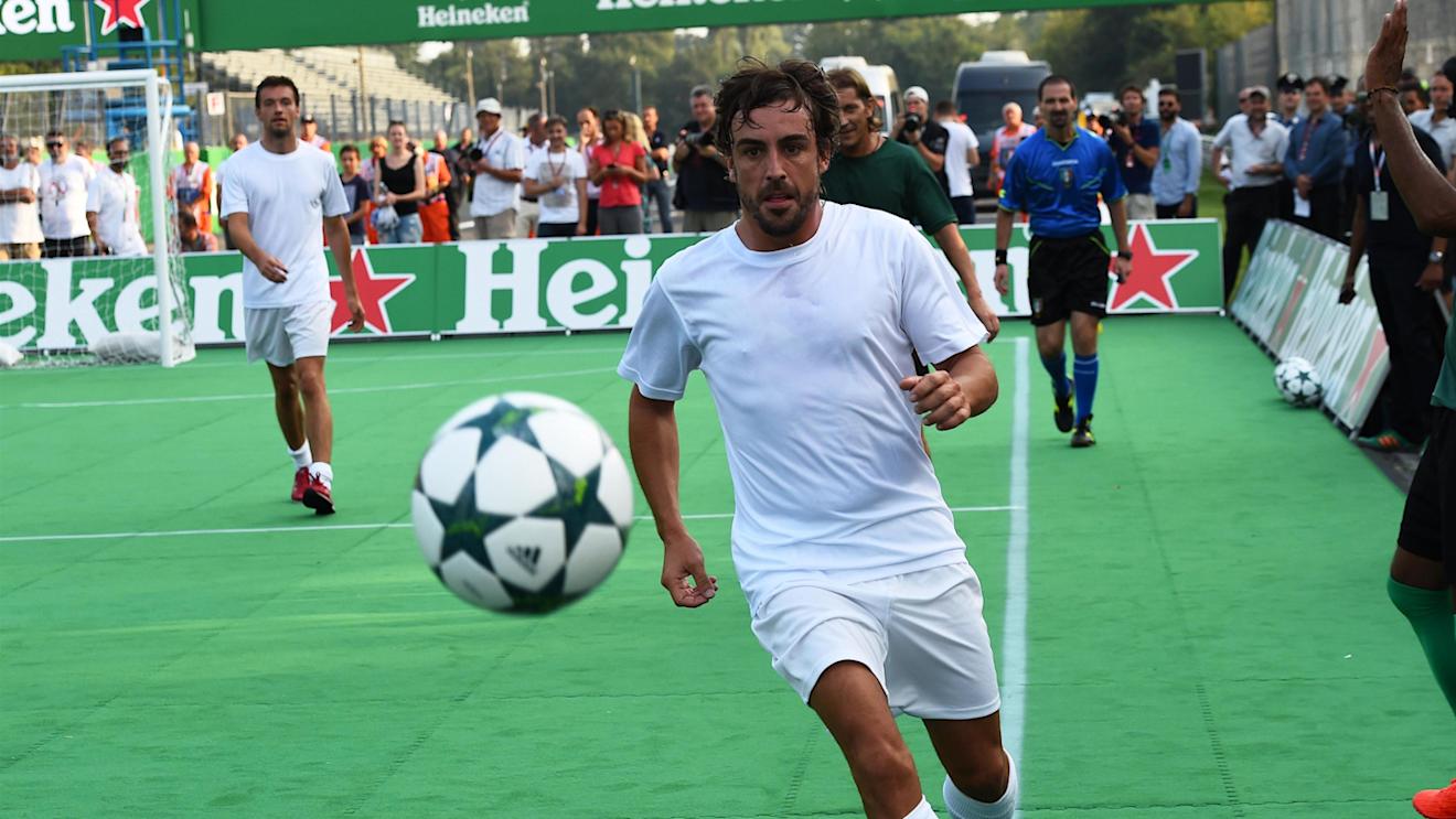 Fernando Alonso (ESP) McLaren at the Heineken Champions Of The Grid 5-A-Side Charity Football Match at Formula One World Championship, Rd14, Italian Grand Prix, Preparations, Monza, Italy, Thursday 1 September 2016. © Sutton Images