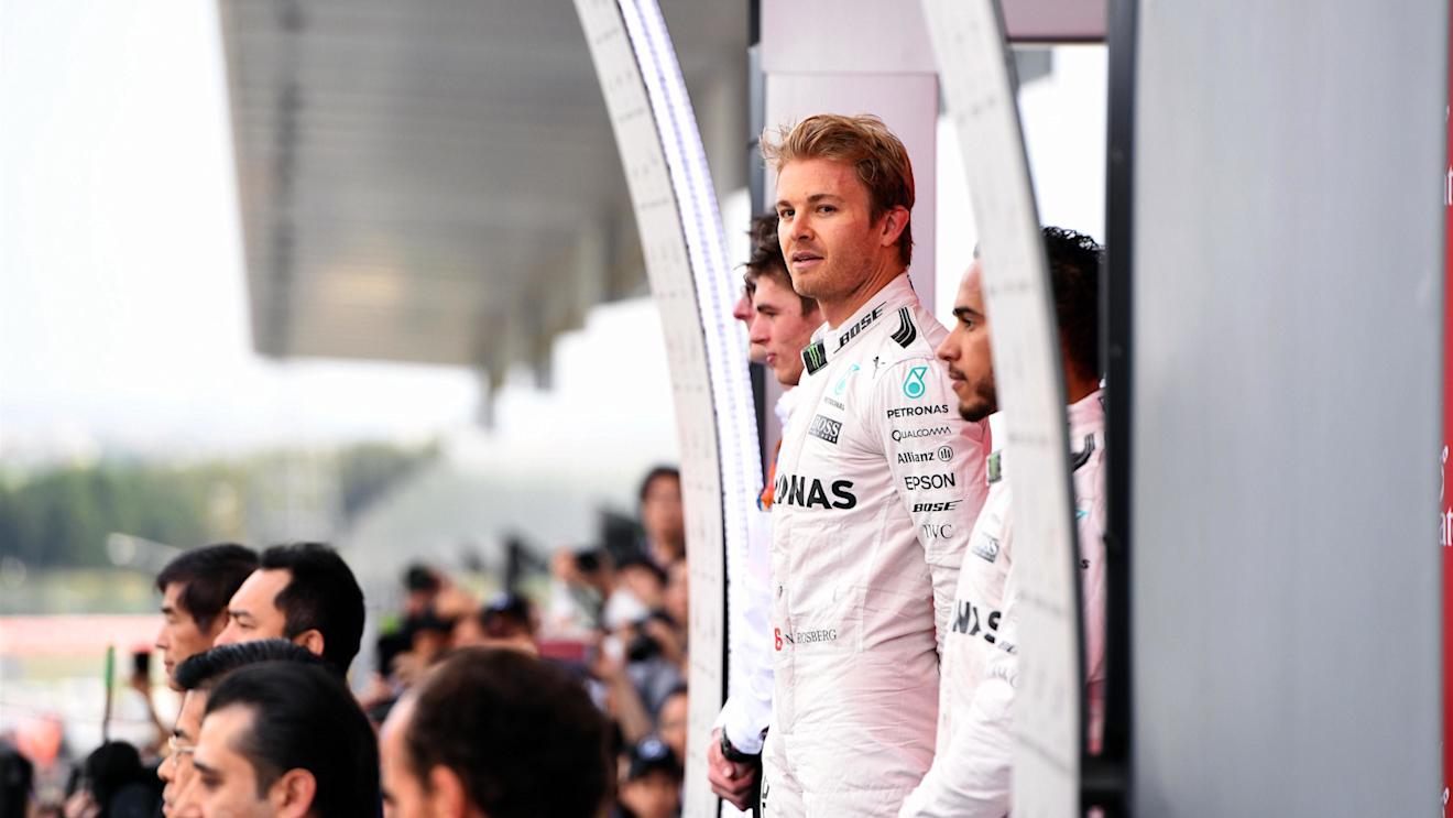 Race winner Nico Rosberg (GER) Mercedes AMG F1 on the podium at Formula One World Championship, Rd17, Japanese Grand Prix, Race, Suzuka, Japan, Sunday 9 October 2016. © Sutton Images