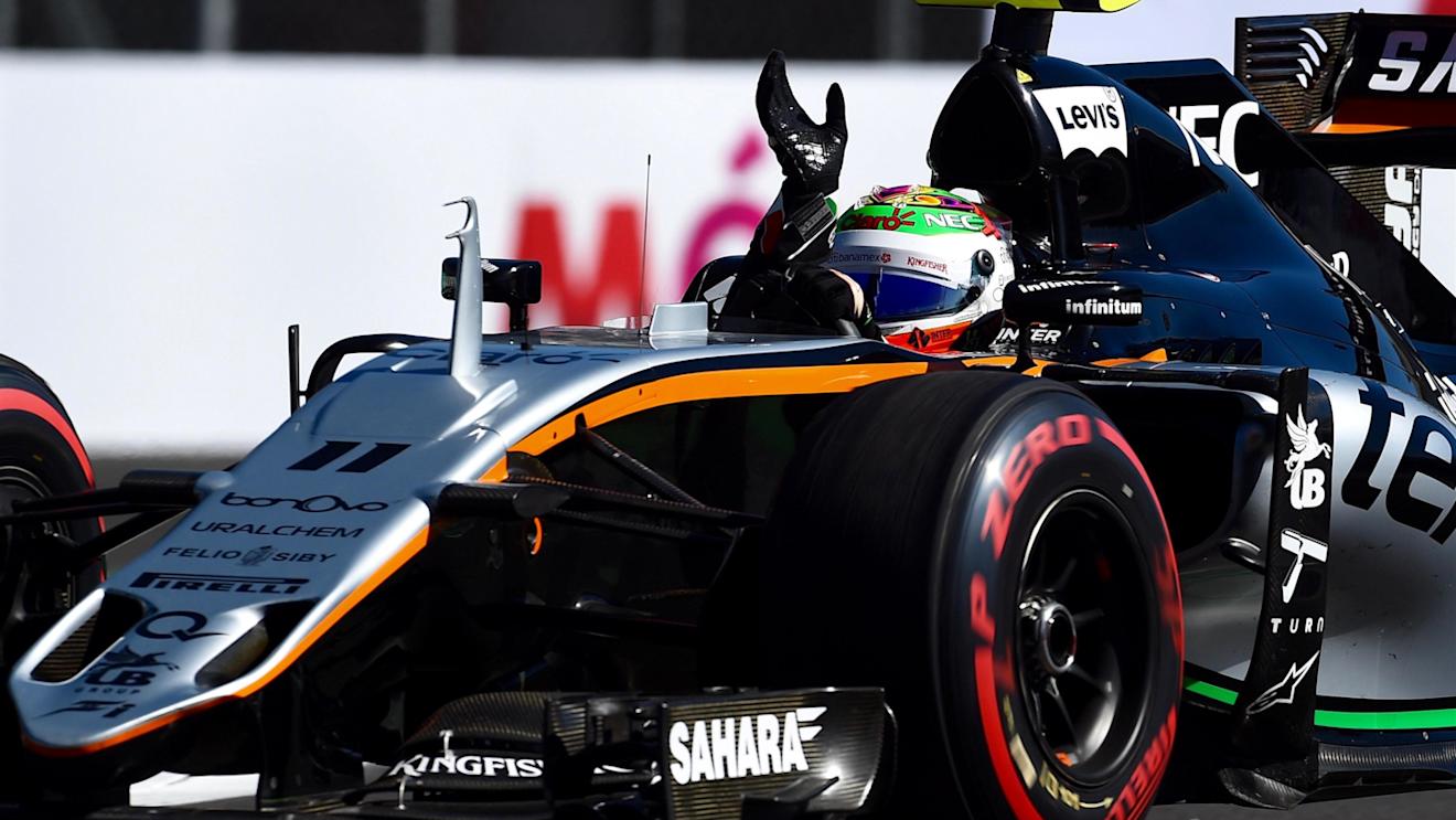 Sergio Perez (MEX) Force India VJM09 waves to the fans at Formula One World Championship, Rd19, Mexican Grand Prix, Qualifying, Circuit Hermanos Rodriguez, Mexico City, Mexico, Saturday 29 October 2016. © Sutton Images