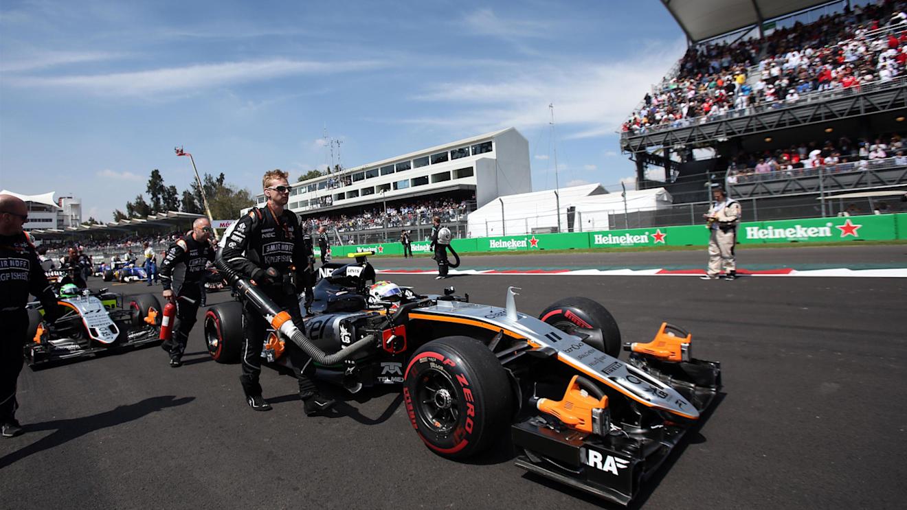 Sergio Perez (MEX) Force India VJM09 on the grid at Formula One World Championship, Rd19, Mexican Grand Prix, Race, Circuit Hermanos Rodriguez, Mexico City, Mexico, Sunday 30 October 2016. © Sutton Images
