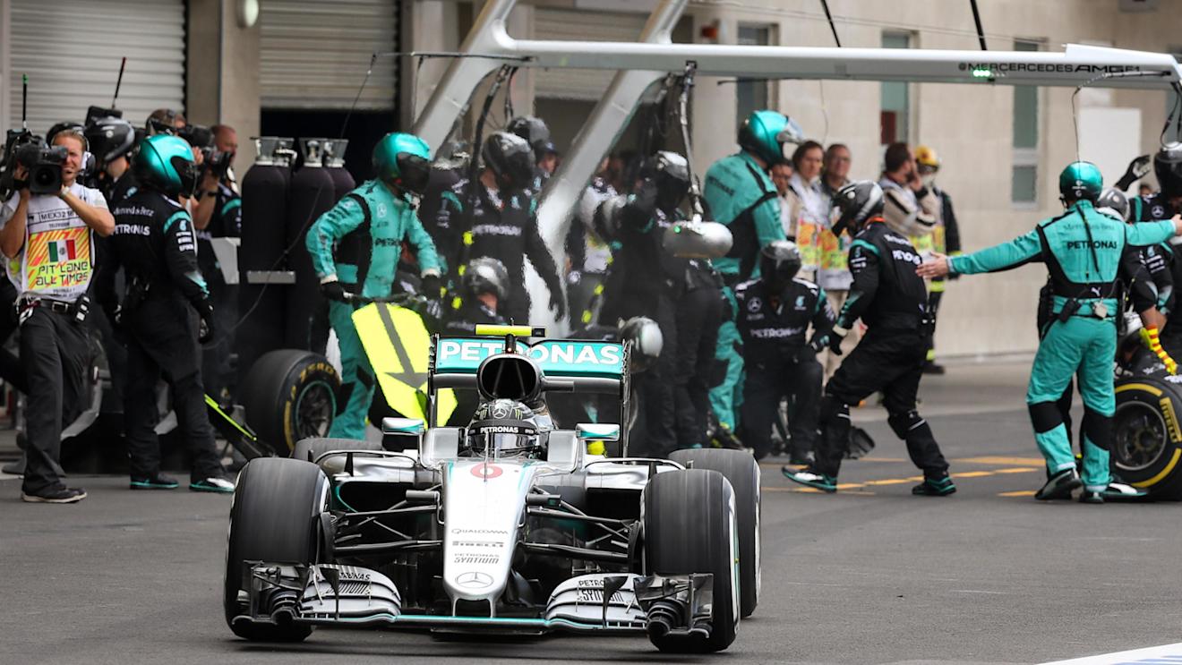 Nico Rosberg (GER) Mercedes-Benz F1 W07 Hybrid pit stop at Formula One World Championship, Rd19, Mexican Grand Prix, Race, Circuit Hermanos Rodriguez, Mexico City, Mexico, Sunday 30 October 2016. © Sutton Images