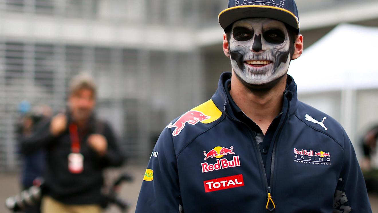 Max Verstappen (NED) Red Bull Racing with Day Of The Dead face paint at Formula One World Championship, Rd19, Mexican Grand Prix, Preparations, Circuit Hermanos Rodriguez, Mexico City, Mexico, Thursday 27 October 2016. © Sutton Images
