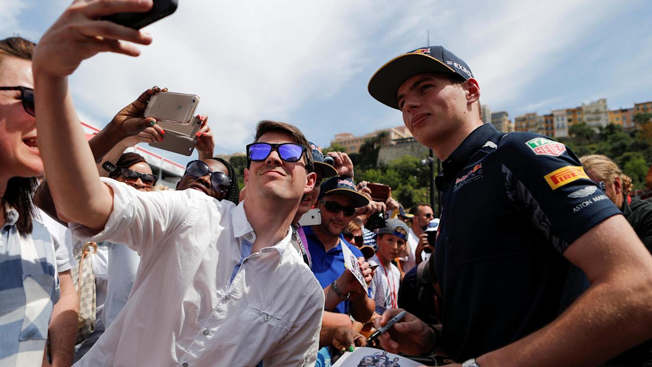 Max Verstappen (NED) Red Bull Racing fans seflie at Formula One World Championship, Rd6, Monaco Grand Prix, Monte-Carlo, Monaco, Friday 27 May 2016. © Sutton Images