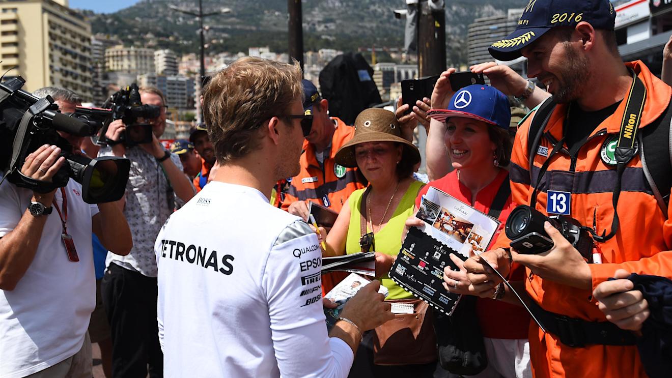 Nico Rosberg (GER) Mercedes AMG F1 signs autographs for the fans at Formula One World Championship, Rd6, Monaco Grand Prix, Monte-Carlo, Monaco, Friday 27 May 2016. © Sutton Images